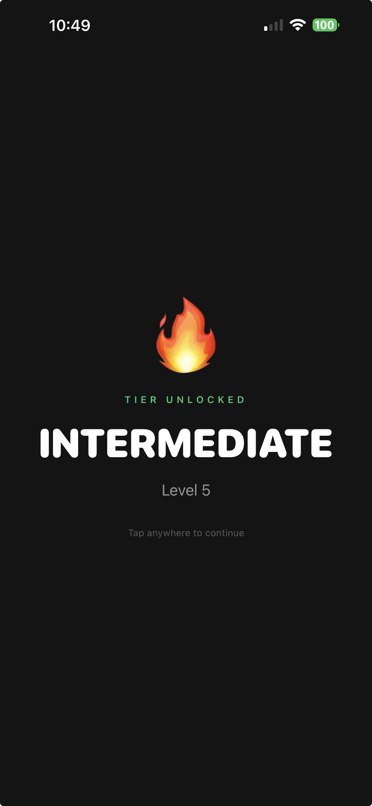 NumLock brain training level up screen — unlock new difficulty tiers as your mental math improves